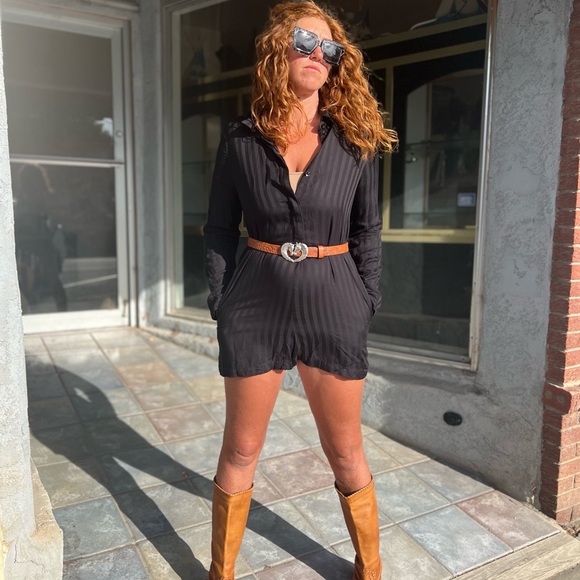 Justin Boots Brown Belt with Silver Buckle - Picture 10 of 10